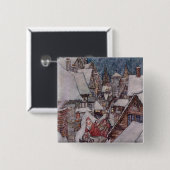 クリスマスのイラストレーション 缶バッジ (正面&裏面)