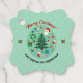 クリスマスのイラスト ホリデーパーティー フェイバータグ (正面)