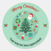 クリスマスのイラスト ホリデーパーティー ラウンドシール (正面)