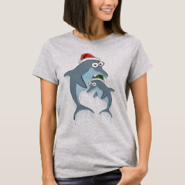 クリスマスのイルカのフード付きスウェットシャツ Tシャツ