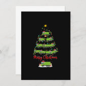 クリスマスのイルミネーションが似合うサンタのゴミ収集車、キリストマス 招待状 (正面/裏面)