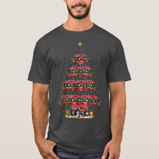 クリスマスのイルミネーションに合わせたサンタのモンスタートラック Tシャツ