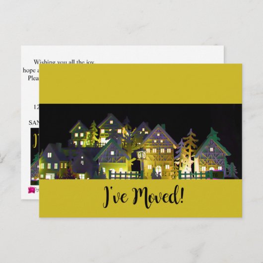 クリスマスのイルミネーションのある家に引越しました ポストカード (正面/裏面)