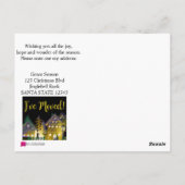 クリスマスのイルミネーションのある家に引越しました ポストカード (裏面)