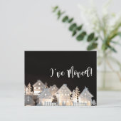 クリスマスのイルミネーションのある家に引越しました ポストカード (スタンド正面)