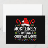 クリスマスのイルミネーションをほどく可能性が最も高い マッチング 招待状 (正面/裏面)