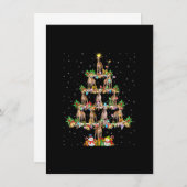 クリスマスのイルミネーション サンタ イタリアングレーハウンド 犬 クリスマス 招待状 (正面/裏面)