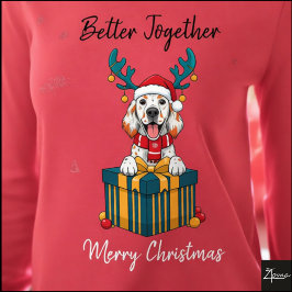 クリスマスのイングリッシュセッターのティックギフトグラフィック トライブレンドTシャツ
