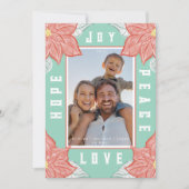 クリスマスのインスピレーション ポインセチア 喜び 希望 平和 愛 シーズンカード (正面)