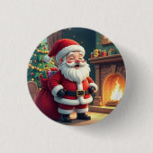クリスマスのインテリアアクセント - ホリデー装飾 缶バッジ (正面)