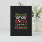 クリスマスのウェルダーにおもしろい優しい サンキューカード (スタンド正面)