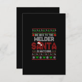 クリスマスのウェルダーにおもしろい優しい サンキューカード (正面/裏面)