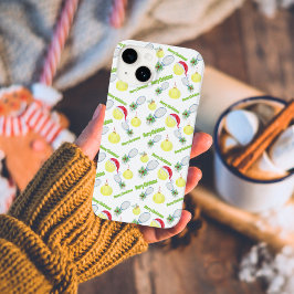 クリスマスのウォーターカラーテニスラケットとボール Case-Mate iPhone 14ケース