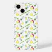 クリスマスのウォーターカラーテニスラケットとボール Case-Mate iPhoneケース (裏面)