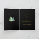 クリスマスのウォーターカラー 森の雪景色 ビジネス ロゴ シーズンカード (内部)