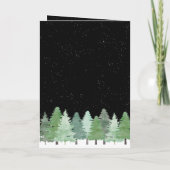 クリスマスのウォーターカラー 森の雪景色 ビジネス ロゴ シーズンカード (裏面)