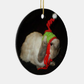 クリスマスのウサギのオーナメント セラミックオーナメント (右)