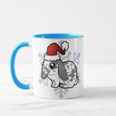 クリスマスのウサギ(だらしない耳の滑らかな毛) マグカップ (左)