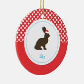 クリスマスのウサギ|の休日のオーナメント セラミックオーナメント (右)