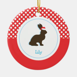 クリスマスのウサギ の休日のオーナメント セラミックオーナメント