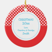 クリスマスのウサギ|の休日のオーナメント セラミックオーナメント (裏面)