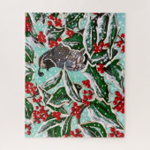 クリスマスのウズラのパズル ジグソーパズル (縦)