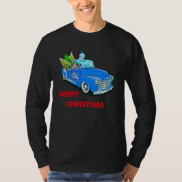 クリスマスのウッディトラックツリーギフト Xmas バケーション用 Tシャツ