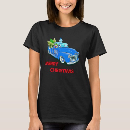 クリスマスのウッディトラック Tシャツ (正面)