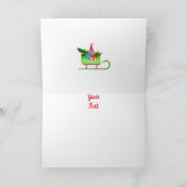 クリスマスのエルフとそり カード (内部)