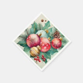 クリスマスのエレガンスの水彩 スタンダードカクテルナプキン (角)