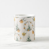 クリスマスのエレガンスモノグラムの:新婚 コーヒーマグカップ (中央)