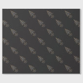 クリスマスのエレガントな優れた黒い金ゴールド ラッピングペーパー (フラット)