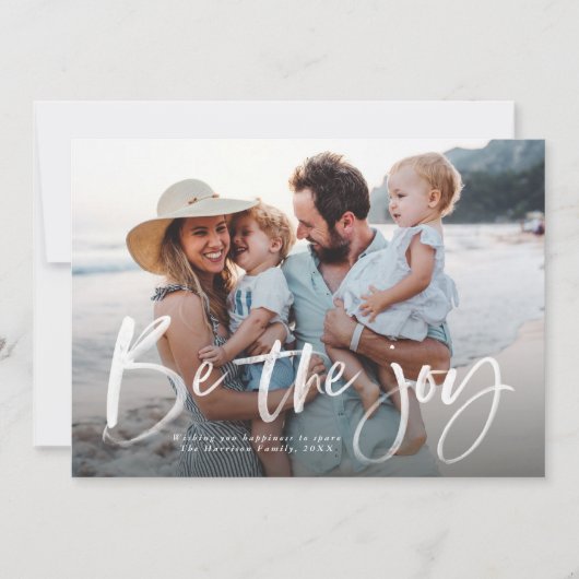 クリスマスのエレガント写真モダンを楽しむ シーズンカード (正面)