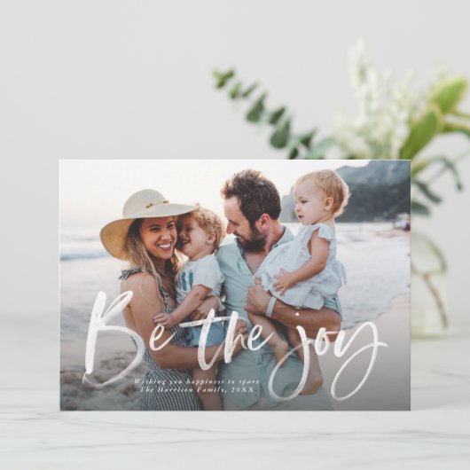 クリスマスのエレガント写真モダンを楽しむ シーズンカード (スタンド正面)