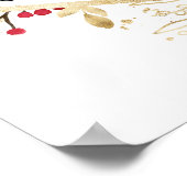 クリスマスのエレガント葉の赤ちゃんシャワー歓迎サイン ポスター (角)