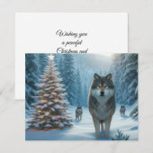 クリスマスのオオカミ ウィンターワンダーランド フラットカード シーズンカード (正面/裏面)