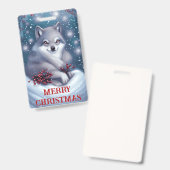 クリスマスのオオカミ - バッジ (正面＆裏面)