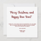 クリスマスのオポッサムの実とホーリーの葉 招待状 (裏面)