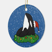 クリスマスのオルカ セラミックオーナメント (左)