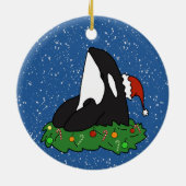 クリスマスのオルカ セラミックオーナメント (裏面)