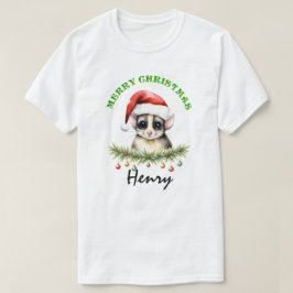 クリスマスのオーストラリアの動物シュガーフライダーファミリーマッチングメンズ Tシャツ
