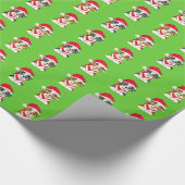 クリスマスのオーストラリアの子犬 ラッピングペーパー (角)