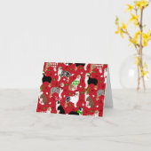 クリスマスのオーストラリアン・シェパード カード (黄色い花)