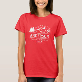 クリスマスのオーダーメイドマッチングファミリーネーム Tシャツ
