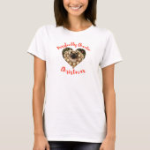 クリスマスのオーダーメイド 猫 ハート型 写真フレーム Tシャツ (正面)