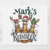 クリスマスのオーダーメイドReinsbeer ビールラベル (シングルラベル)