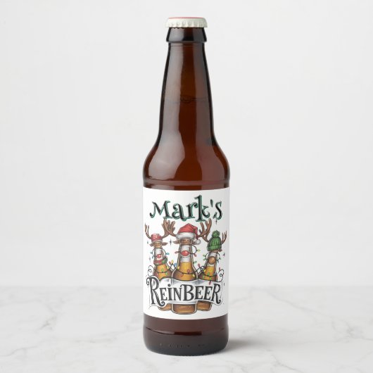 クリスマスのオーダーメイドReinsbeer ビールラベル (正面)