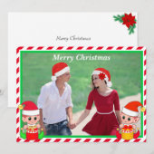 クリスマスのオーダー写真と赤と白の可愛い妖精 (正面/裏面)