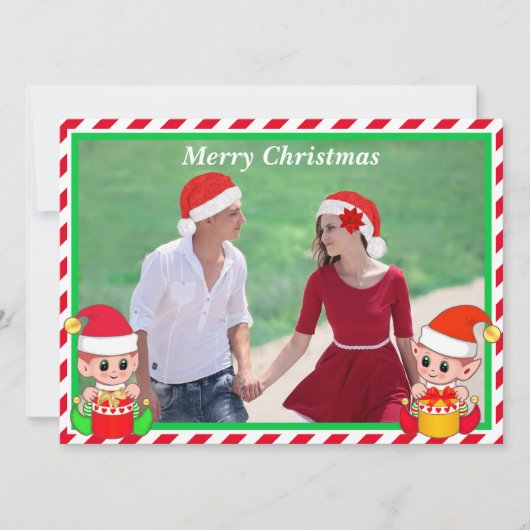 クリスマスのオーダー写真と赤と白の可愛い妖精 (正面)