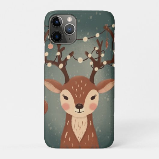 クリスマスのオーナメントと鹿のiPhoneケース Case-Mate iPhoneケース (裏)